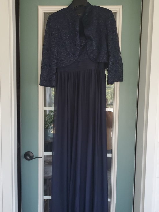 R&M Richards Dresses & Skirts - R&M Richards Dark Blue Lace Jacket and Dress Set